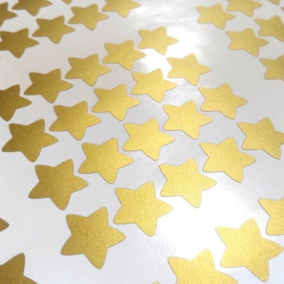 50 Gold Stars Stickers, Stars Envelope Seals, Vinyl Wall Stickers