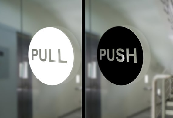 PUSH PULL Stickers for Door, Push Pull Door Sign, Push Pull Decal, Store  Door Vinyl Decal, Door Handle Decal, Safety Sign, Salon Door Sign 