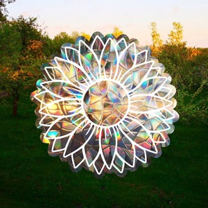 sunflower suncatcher sticker, cute window decal, sunflower rainbow maker, suncatcher for window, rainbow suncatcher cling