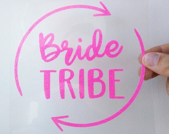Bride Tribe Iron on patch, Bride Tribe transfer, bridal shower favor, bridal party iron on, bride tribe diy shirt, bride tribe robes.