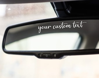 custom text sticker for car mirror, decal for passenger, personalized decal for car mirror, rear view mirror sticker, girl car decals