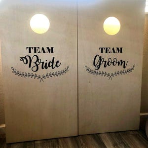 Maisloch Aufkleber, Hochzeit Team Braut Bräutigam Cornhole, rustikale Blumenkranz Aufkleber, Cornhole Aufkleber, Hochzeit Party Dekor, Hochzeit Aufkleber