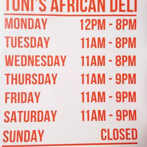 Salon open hours decal, business storefront decal, nail studio sticker, storefront store hours, phone number sticker, fb page decal image 3