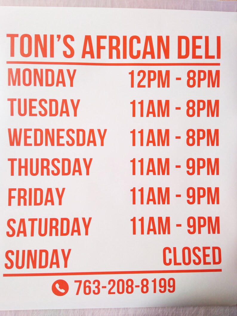 Salon Open Hours Decal Business Storefront Decal Nail Studio Etsy