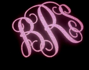 Rebe Monogramm Eisen auf Glitter personalisierte Aufkleber, DIY-Designs, Aufbügeln Initialen, benutzerdefinierte Aufbügeln Monogramm, Htv Aufkleber Abziehbilder Transfers