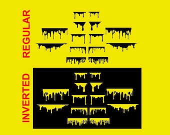 14 druipende vinylstencils, druipende stencilkit, stencils voor custom airbrush-sneakers, smeltende druppelstencils voor schoenen af1