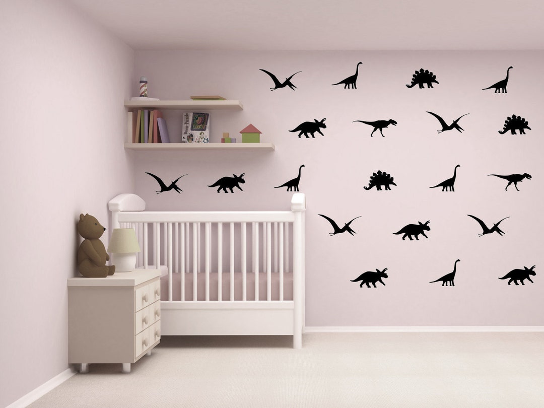 Wandtattoo Dino Triceratops – Kinderzimmer Aufkleber Braun – Wanddeko Dinosaurier