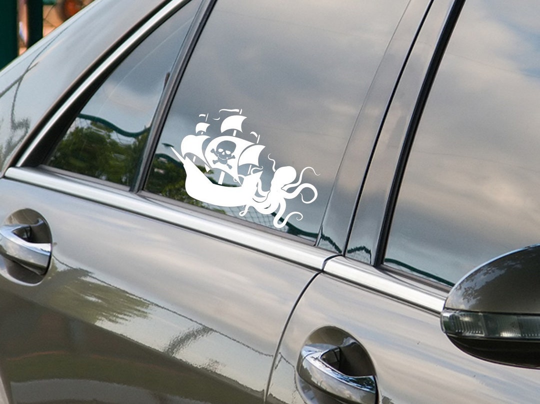 Pirate Ship Kraken Decal, Kraken Car Sticker, Pirate Ship Bumper Decal ...