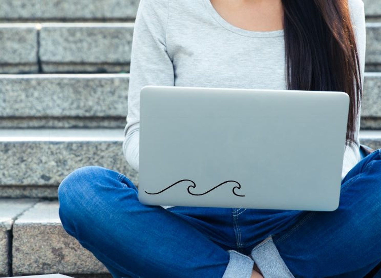 CONJUNTO de 3 calcomanías de onda pegatina de onda del | Etsy