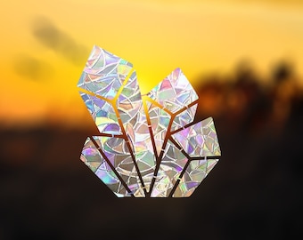 crystal suncatcher, druzy gem window decal, rainbow maker, suncatcher for window, rainbow suncatcher sticker