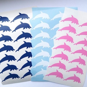 30 adesivi a forma di delfino, decalcomanie murali a forma di delfino, adesivi per feste per bambini, sigilli per buste a forma di delfino, adesivi per scrapbooking, decorazioni per feste nautiche, delfino
