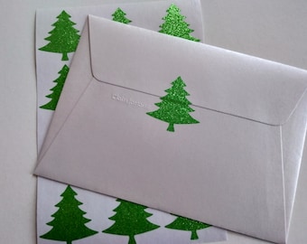 20 Autocollants d’arbre de Noël de scintillement, autocollants de Noël sparkly, joints scintillants d’enveloppe, décor de cadeau scintillant, enveloppement de Noël scintillant