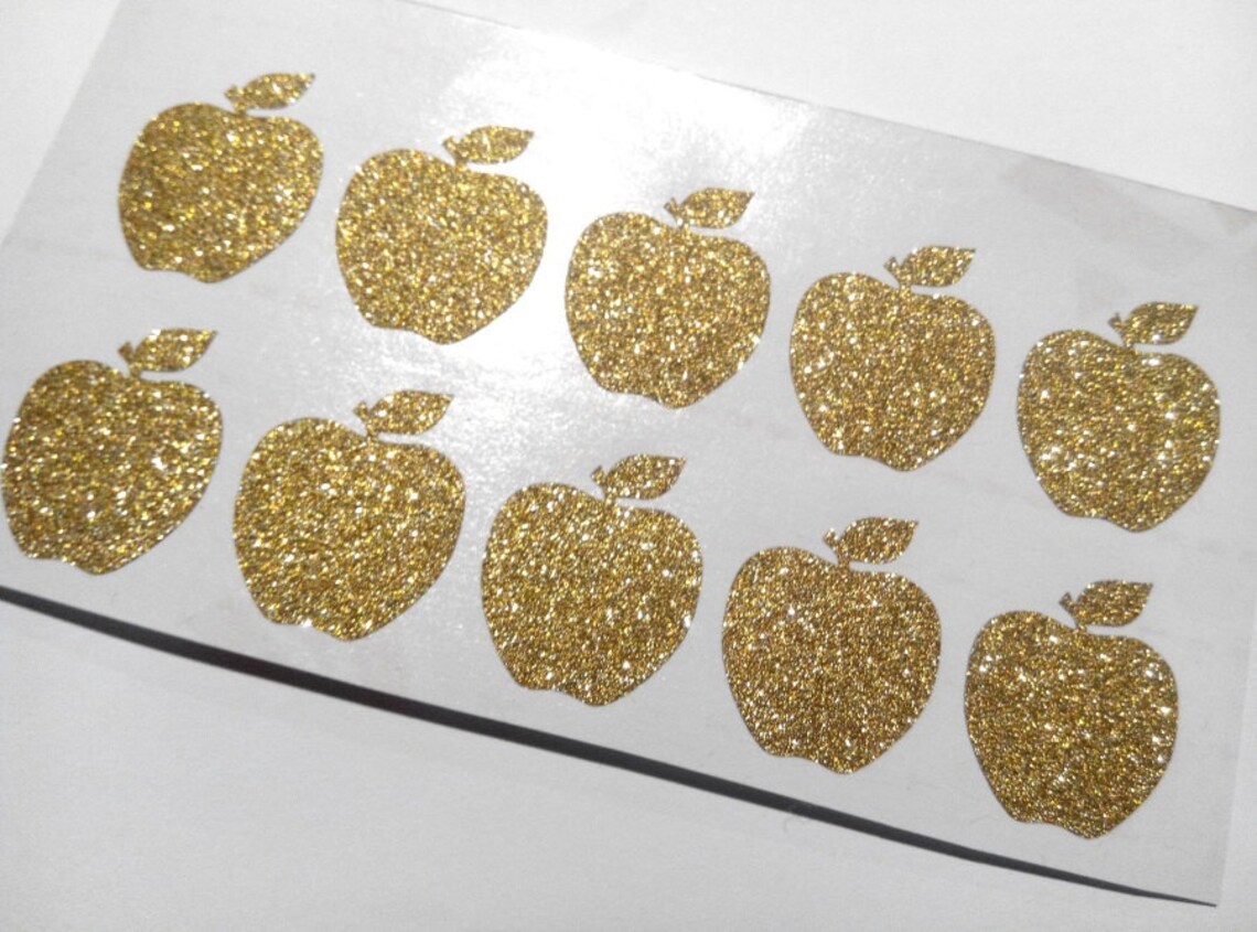 20 Glitter Apple Stickers Apple Planner Stickers Apple Etsy