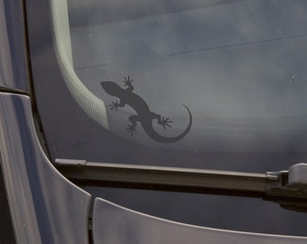 Décalcomanie de pare-brise de lézard Gecko, autocollant en vinyle pour vitre ou rétroviseur de voiture, autocollant de rétroviseur de voiture amovible, autocollant de gecko, autocollant de lézard