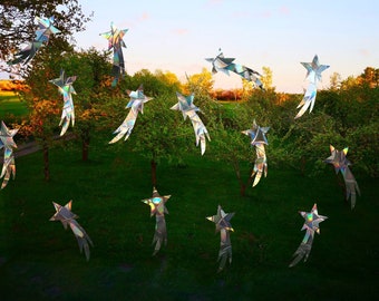 14 shooting star suncatchers, rainbow window decal, rainbow maker, suncatcher for window, rainbow suncatcher sticker