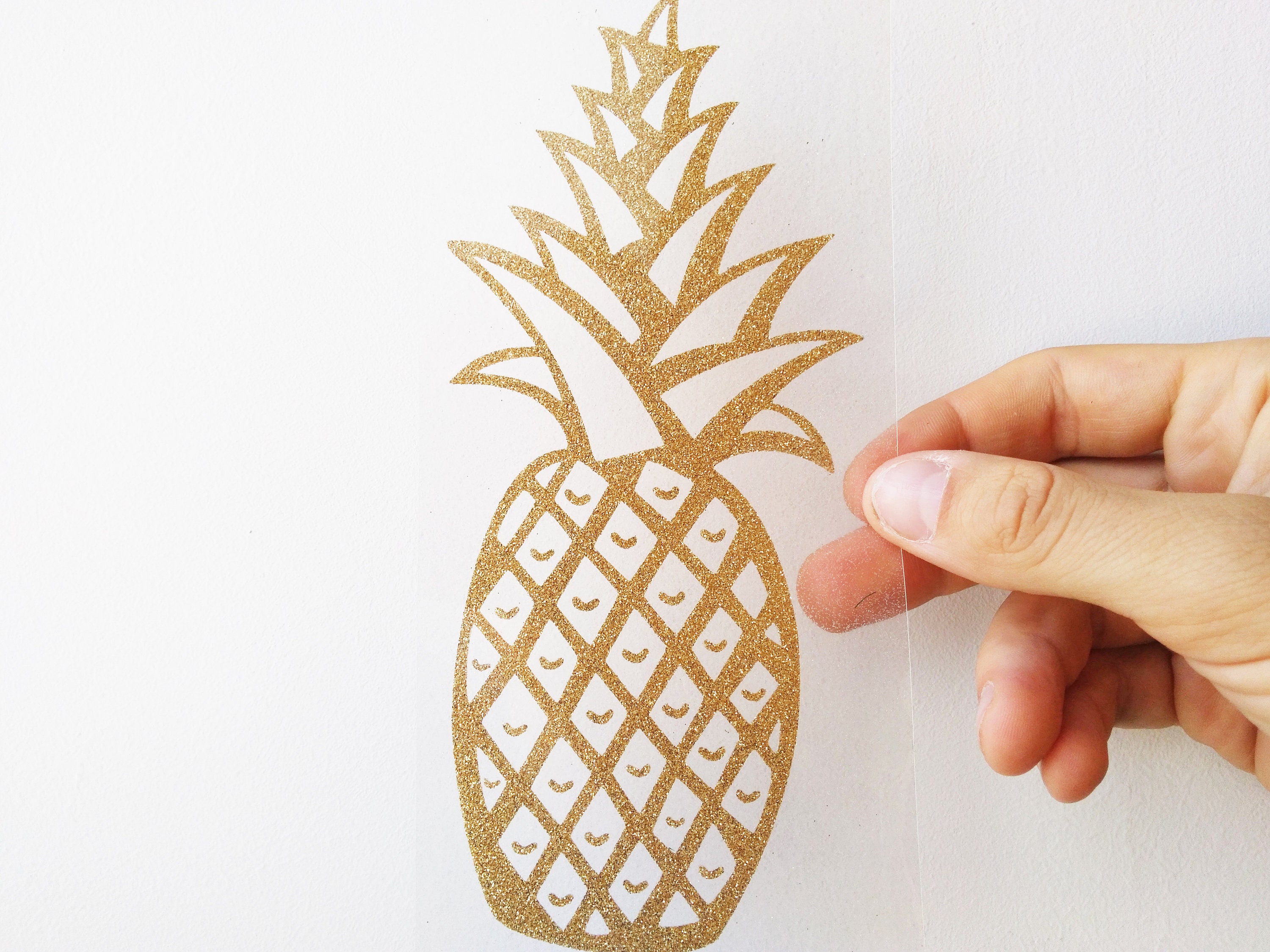 Gold Pineapple iron on patch pineapple glitter transfer Etsy