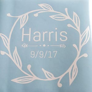 corn hole decals, custom monogram cornhole, rustic floral wreath decals, cornhole stickers, wedding party decor, personalized cornhole decal