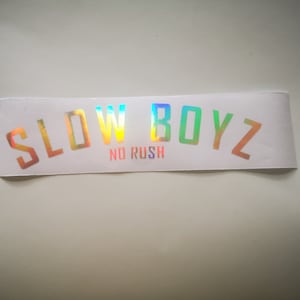 slow boyz car windshield decal, kanji bumper sticker, cool jdm decals, slow boyz no rush