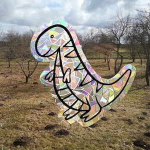 dinosaur suncatcher, cute dinosaur kids window decal, rainbow maker, suncatcher for window, rainbow suncatcher sticker, nursery window cling