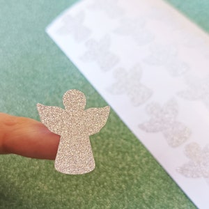 Ensemble de 30 autocollants Glitter Angel, sceaux d’enveloppe de vacances, emballage cadeau, autocollants pailletés, autocollants de Noël, paquet d’autocollants ange scintillant