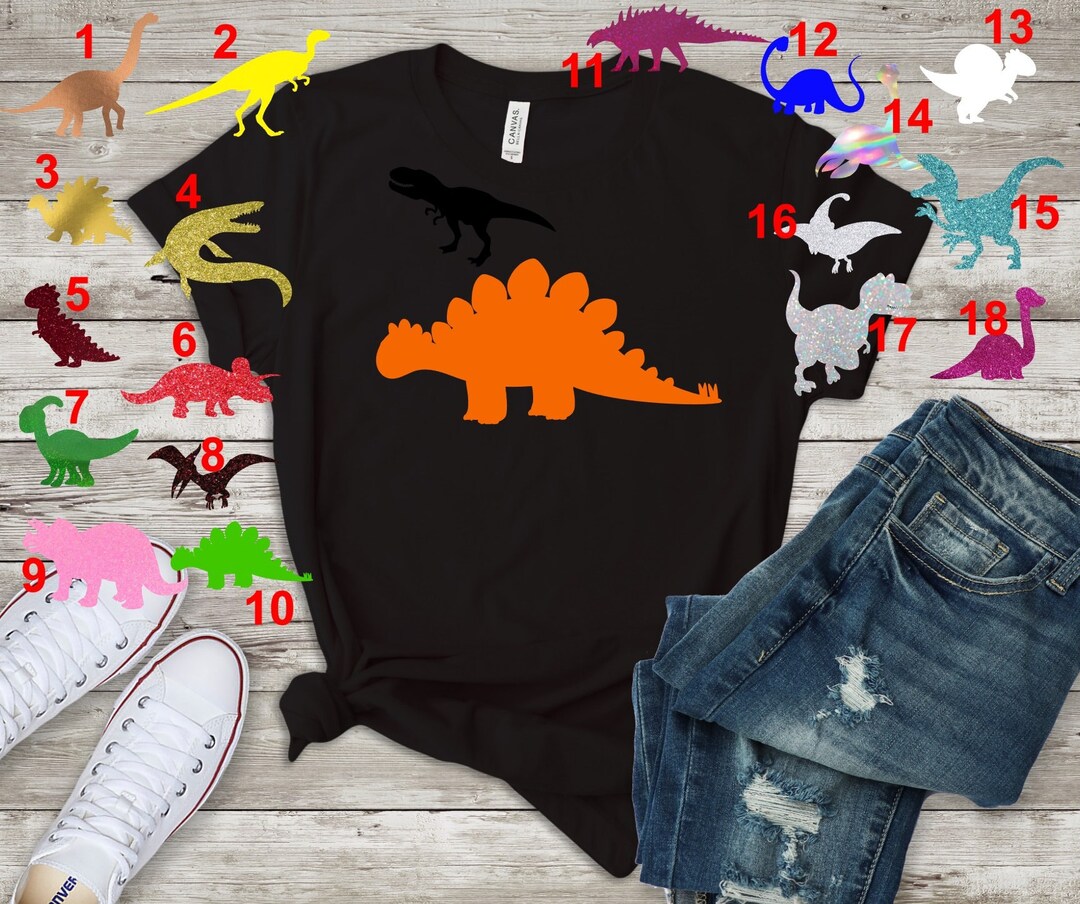 Iron on Dinosaur Decal Dinosaur Iron on Vinyl Tshirt Etsy