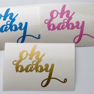 Oh baby gander reveal vinyl decal, baby shower stickers for revealing gender, baby girl or boy shower, sticker for invitations, parties etc.