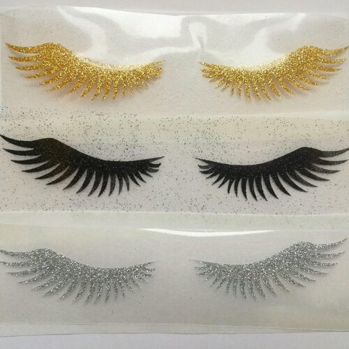 Eyelash Iron On Eyelash Applique Glitter Eyelash Patch Etsy