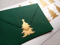 20 Gold Christmas tree stickers, holiday stickers, Christmas Envelope Seals, gift packaging, xmas Stickers, adhesive labels, noel labels product logo