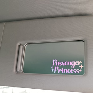 Passenger princess sticker for car sun visor mirror, decal for passenger, custom sticker for car mirror, rear view mirror sticker