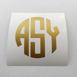 Kreis Monogramm Aufkleber, Auto-Aufkleber, Laptop oder Wandtattoo, benutzerdefinierte Monogramm Aufkleber, Initialen Aufkleber, personalisierte Macbook oder Iphone Aufkleber