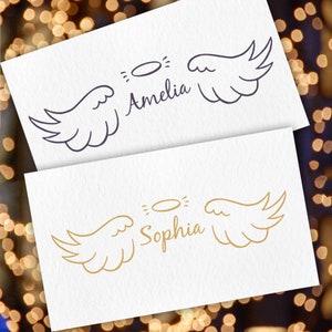 Custom Angel Wings Decal, Personalized Christmas decal, Little angel sticker, diy Christmas gift decor