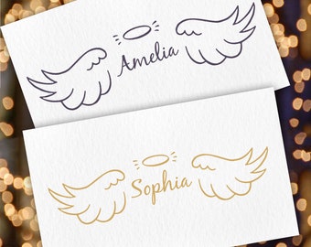 Decalcomania personalizzata Angel Wings, decalcomania natalizia personalizzata, adesivo piccolo angelo, decorazione regalo di Natale fai-da-te