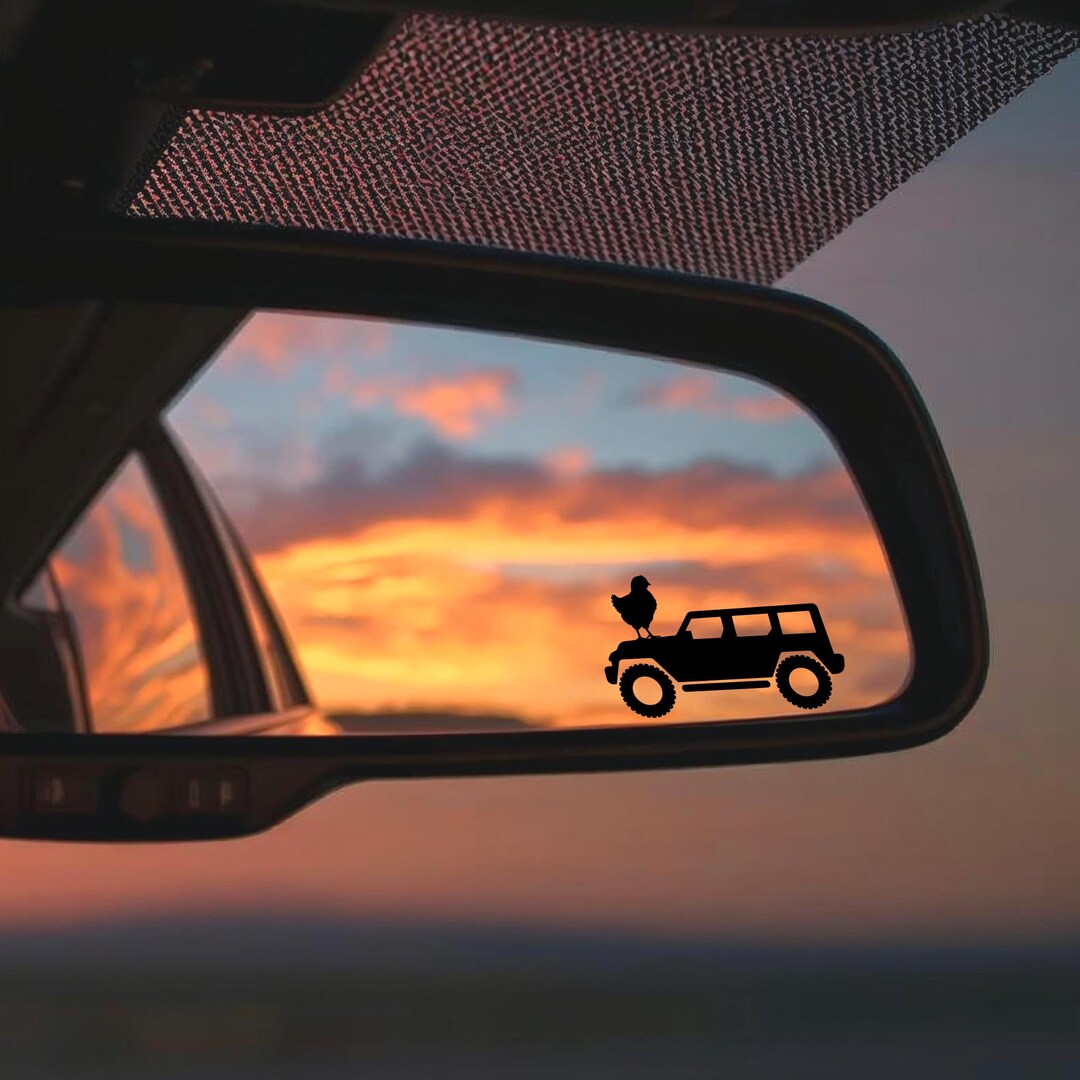 Free Rear View Mirror Decals 2x Hen on Suv Easter Egg Decal, Small Sticker for Car Windshield ...