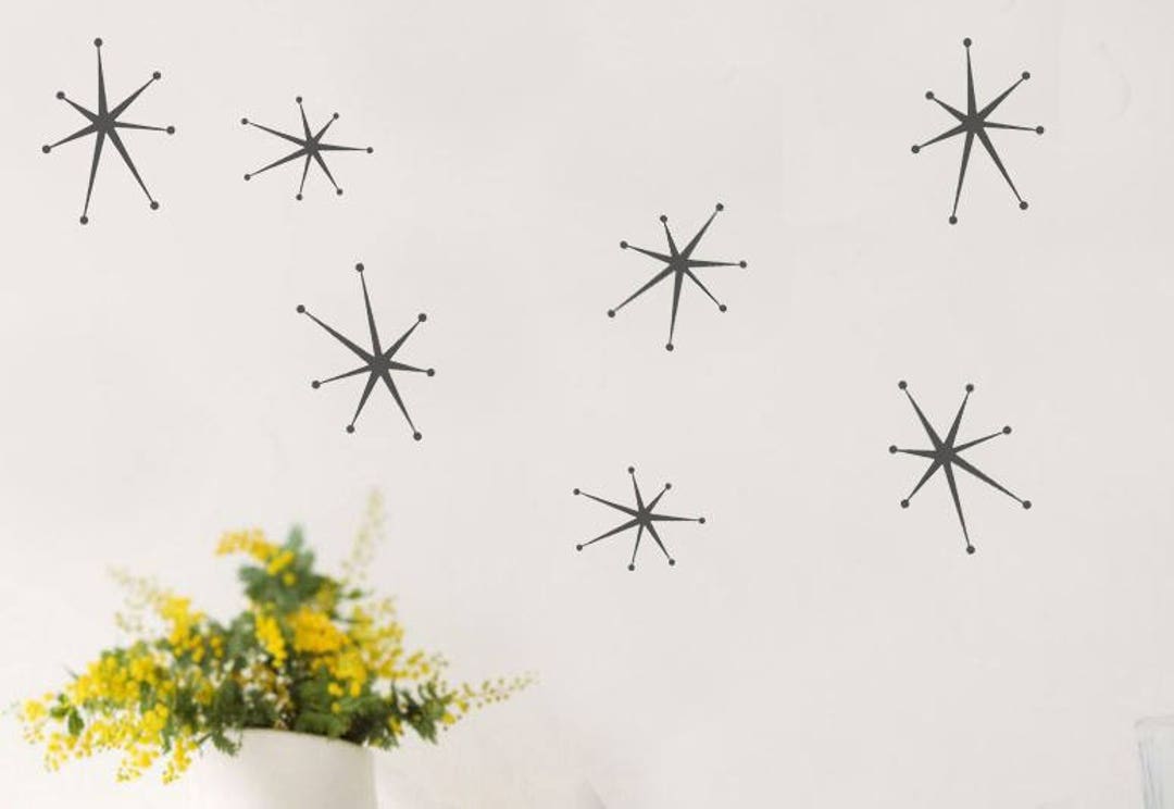 30 Atomic Starburst Wall Pattern Stickers Wall Decals - Etsy
