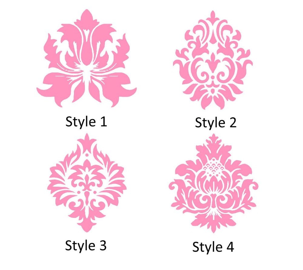 5 damask decals damask sticker vinyl wallpaper decal Etsy