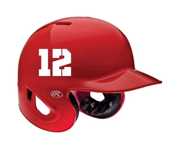 Helmet Number sticker personalized Vinyl Sticker softball Etsy
