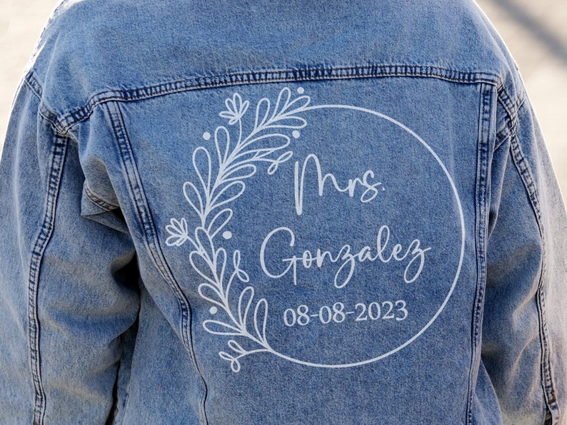 Custom Iron on Transfer for Wedding Denim Jacket Bride Iron Etsy