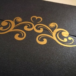 12 floral elements for wedding invitations, swirly envelope seals, gold wedding decorations, wedding invites diy, wedding favors, art deco