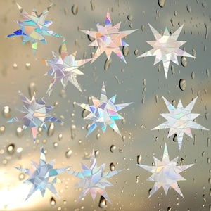 10 stars suncatcher, sunburst window decal, rainbow maker, suncatcher for window, rainbow suncatcher sticker, ornament window cling