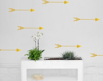 10 pegatinas de flecha, calcomanía de flecha, calcomanía de vivero de flechas, flechas fondo de pantalla, pegatinas de oro extraíbles, calcomanías de guardería, papel pintado extraíble moderno
