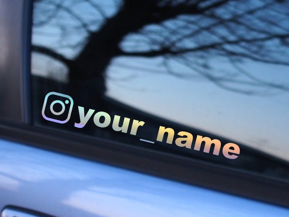 Instagram Aufkleber, Autoaufkleber, abnehmbarer Vinyl-Aufkleber für Auto,  Laptop, Wasserflasche, Autoaufkleber, holografischer Name,  benutzerdefinierter Name - .de