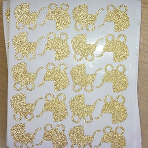 Baby Shower Invitation Envelope Seals, 20 Glitter Baby Carriage ...