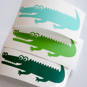10 crocodile wall stickers, crocodile nursery decals, nursery animal stickers, jungle nursery wall decal, wall decals, wall stickers