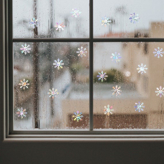 suncatcher stickers, Christmas ornaments snowflakes reusable window decals, rainbow maker, suncatcher for window, rainbow suncatcher sticker
