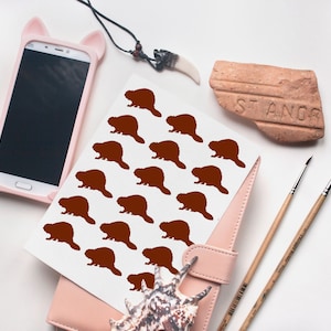 20 Biber Aufkleber, Biber Sticker, Biber Umschlag Dichtungen, Natur-Aufkleber, Tier-Aufkleber, Biber-Aufkleber, Biber Zoo Aufkleber