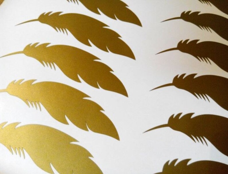 20 feather stickers Feather Decals Feather Wall Decor Vinyl | Etsy