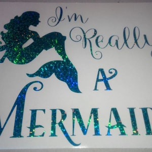 DIY mermaid iron on, mermaid glitter designs, i'm really a mermaid shirt design, diy heat transfer, Ariel designs, little mermaid party
