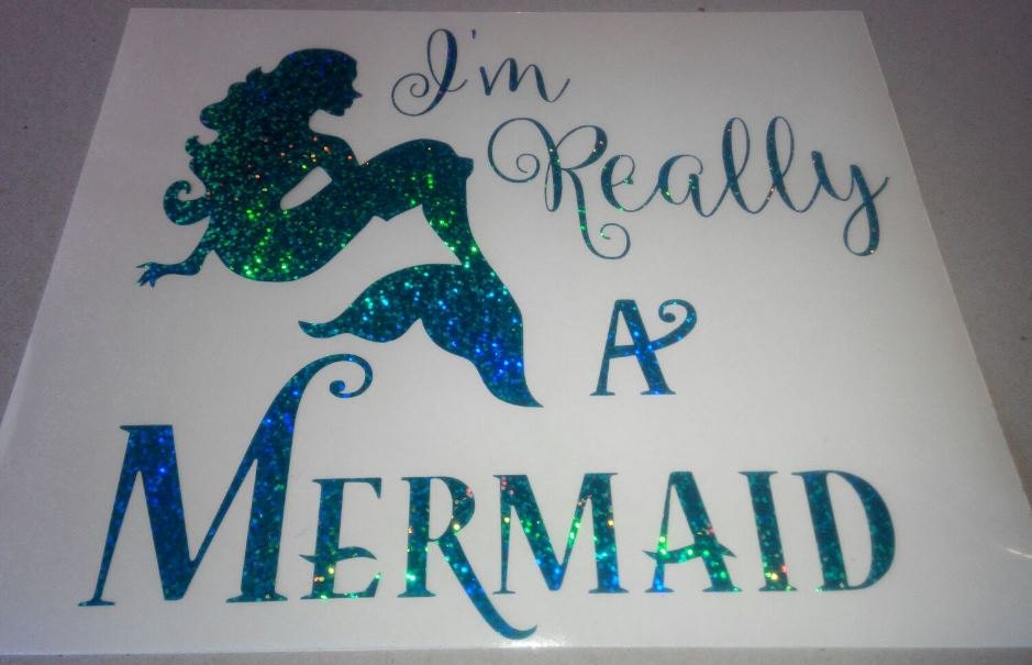mermaid iron on, mermaid glitter htv designs, i'm really a mermaid shirt design, diy heat transfer, Ariel theme little mermaid party