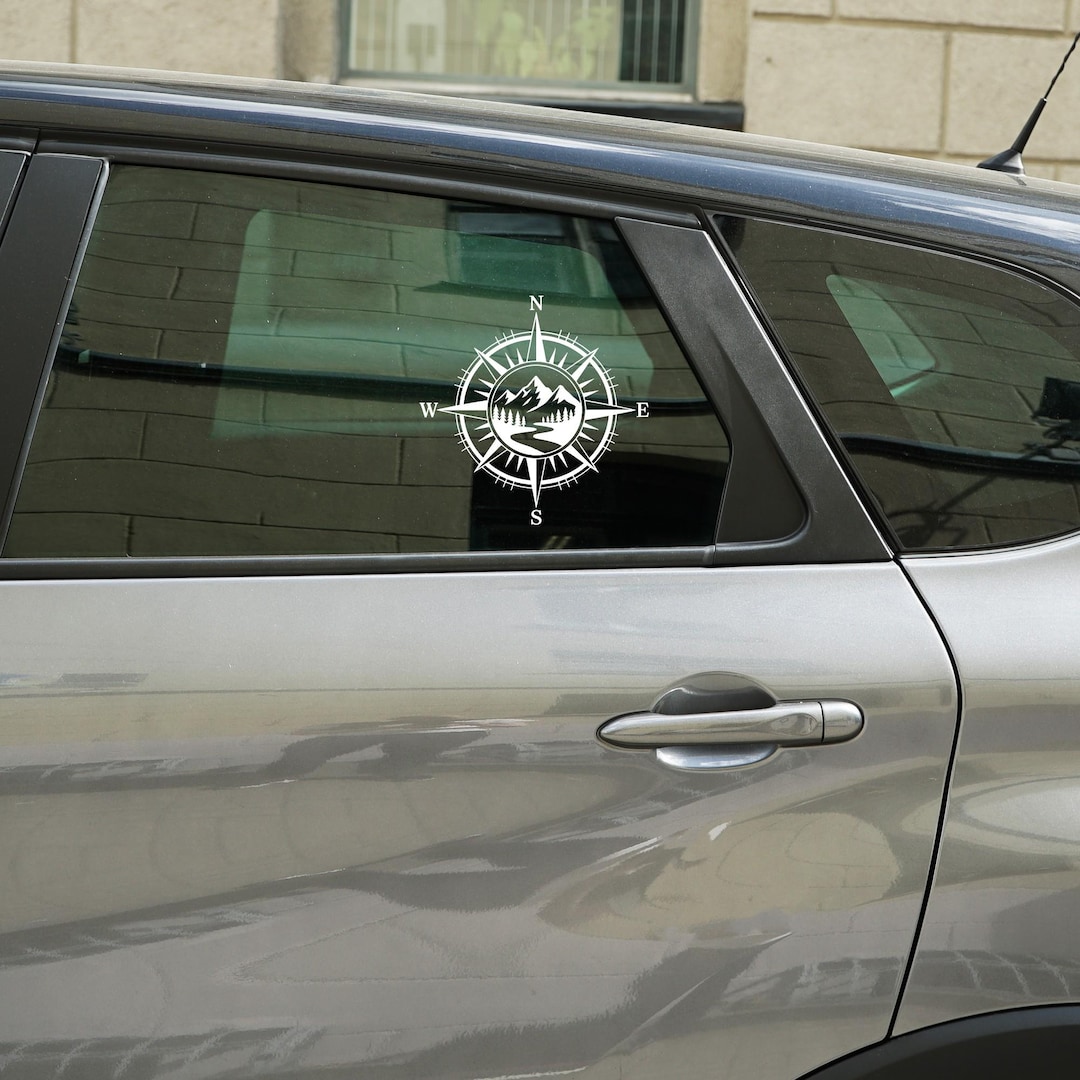 Compass Decal: Car Wilderness Sticker, Hiking Decals - Etsy