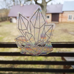 crystals suncatcher, gem window decal, rainbow maker, suncatcher for window, rainbow suncatcher sticker, crystal window cling